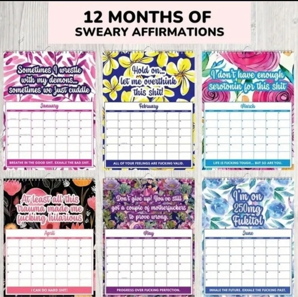 Brand New 2024 Sweary Mental Health Calendar - Picture 3 of 5